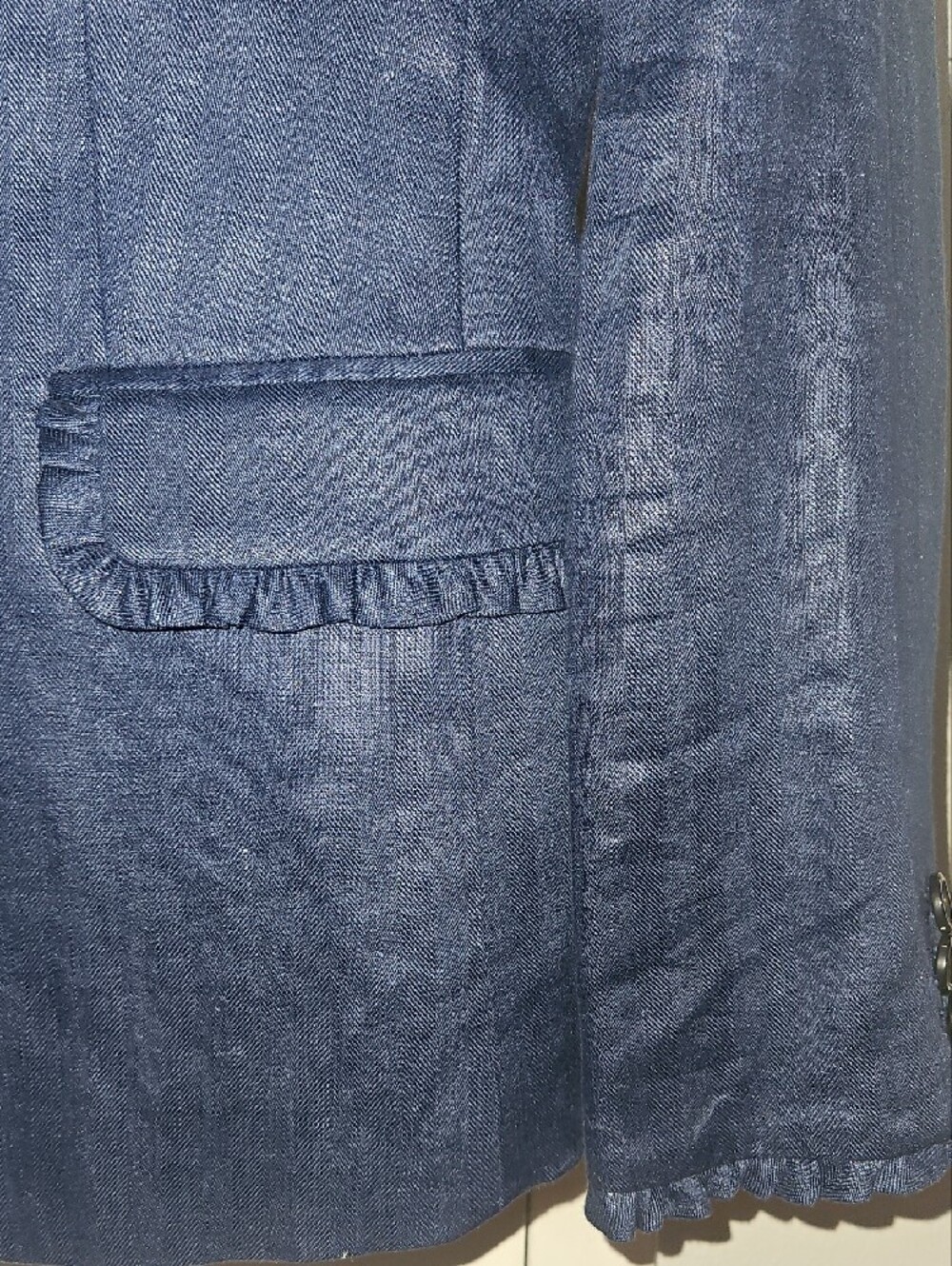 J. Crew Navy Ruffle-Edge Blazer - Picture 4 of 6